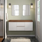 Modway Render 48" Double Sink Compatible Bathroom Vanity Cabinet - White/Walnut-MDF and Particleboard