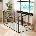 PawHut 6-Panel Heavy Duty Dog Playpen with Door for Medium Dogs - 31.5" L-6-panel can be set up in a rectangle