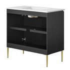 Modway Alchemist 36" Bathroom Vanity - White/Black-MDF Construction