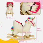 Qaba Toddlers Unicorn Rocking Horse with Sounds and Safety Belt-Soft, PP cotton filling provides comfortable seating for kids 