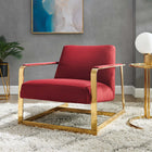 Modway Seg Performance Velvet Accent Chair - Gold Maroon-Performance Velvet Upholstery
