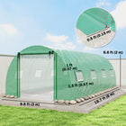 Outsunny Walk-in Tunnel Greenhouse with 2 Support Rods - 20' x 10 'x 7' - Green- Roll-up door for easy access and convenient tools transporting
 