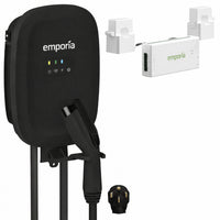 Emporia Classic Level 2 40A NEMA Plug J1772 EV Charger and Vue 3 2-Phase Load Management Bundle - Black-Powersmart load management automatically adjusts ev charging rate to keep total electrical usage within system limits while allowing the sum of breakers to exceed panel service rating for optimized energy distribution