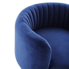 Modway Embrace Tufted Performance Velvet Swivel Chair - Black Navy-Spring Support System