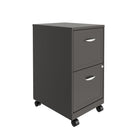 Hirsh Industries Space Solutions 18" Deep Vertical File Cabinet with Casters, 2-Drawer, Metallic Charcoal-Greengaurd Gold Certified