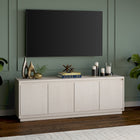 Hudson&Canal Presque TV Stand for TV's up to 75" - Alder White-Features easy assembly