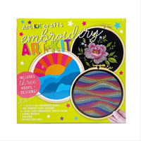 Art 101 Embroidery Art Kit-Explore the latest craft trend of embroidery with three embroidery projects suitable for all skill levels