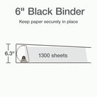 Cardinal XtraLife ClearVue Locking D-Ring Binder, Black, 6”-Back-mounted locking Slant-D rings with GelTab triggers hold 25% more sheets than standard round rings