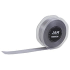 JAM Paper Double Faced Satin Ribbon - 7/8" W x 25 yd. - Silver-Size: 0.875" x 25 yards