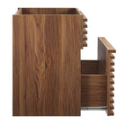 Modway Render 18" Wall-Mount Bathroom Vanity Cabinet - Walnut-Full-Extension Drawer