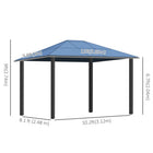 Outsunny Outdoor Hardtop Polycarbonate Panel Roof Gazebo - 10' x 12' - Dark Brown/Beige-Sturdy and durable steel frame makes it built to last for years to come 