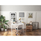 Can-Bramar Glassara Writing Desk - White-Dimensions: 43.3"W x 29.53"D x 29.13"H