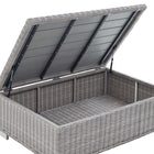 Modway Conway 45" Outdoor Patio Wicker Rattan Coffee Table - Light Grey-Powder-Coated Aluminum Frame
