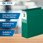 Davis Group Premium Economy Binder - D Ring - 3" - Green - 6 Pack-D Ring, Non-Locking