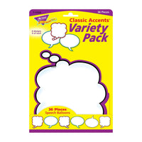Trend Enterprises Speech Balloons Classic Accents - 3 Packs of 36-Precut and ready to use, make lessons and displays pop with accents that stand tall, deliver messages, and build student confidence in a variety of ways