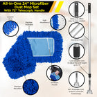 Gritt Commercial All-In-One 24” Microfiber Dust Mop Set with 72" Telescopic Handle - 4 Pack-Boasts a distinctive snap lock for 180-degree swivel action or fixed position