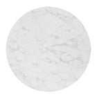 Modway Zinque 36" Artificial Marble Dining Table - Gold White-Easy-to-Clean Surface