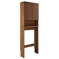 Modway Render Over the Toilet Bathroom Storage Cabinet - Walnut-Over the Toilet Storage Cabinet
