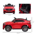 Aosom 12V Mercedes Benz AMG GLC63S Coupe Kids Electric Ride-On Car - Red-Double 12V motor for a powerful drive and fully charged for 1h continuous play 