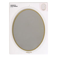 U Brands Magnetic Oval Mirror - Gold-9" L x 7" W locker mirror