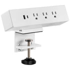 MotionGrey Desk Clamp Power Strip with Desktop Surge Protector with USB-C - 3 Outlets & 6ft Flat Plug - White-Clamp-On Power Bar: Easily mounts to the edge of your desk without tools or permanent installation-perfect for tight or shared spaces