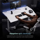 MotionGrey Ultra Electric Adjustable Standing Desk with Tilting Desktop - 55.1 in - White-Dimensions: 55.1" W x 28.35–48.03" H x 30.71" D