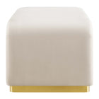 Modway Koda Performance Velvet Waterfall Ottoman - Brass/Almond-Adjustable Foot Caps