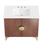 Modway Daylight 36" Bathroom Vanity - White/Walnut-Assembly Required