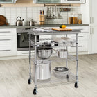 Seville Classics - Stainless Steel Kitchen Cart - 30" L x 20" W x 36" H - Silver-Stainless-Steel top weight capacity: 250 lb