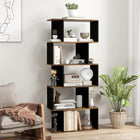 HOMCOM 5-Tier Bookshelf for Living Room, Study Room, Home Office - Rustic Brown-Made from robust particle board with a melamine coating, scratch-resistant and easy to clean
