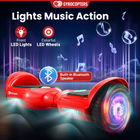 Gyrocopters PRIME Hoverboard for Kids - 15 km/h Speed ​​ - 300 W - 6.5" - LED Wheels - Bluetooth Speaker - Red-Smart Features and Integrated Entertainment with built-in Bluetooth speakers that sync your favourite music directly to your ride