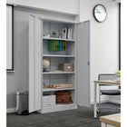 Ceha Canada RTA Metal Storage Cabinet - 36" W x 77" H - Light Grey-270° METAL HINGES: Doors open fully with strong metal hinges, providing wide access