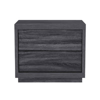Manhattan Comfort Navis 26" Contemporary 2-Drawer Nightstand - Charcoal Grey-Wood-look finish offers a warm, natural appearance popular in modern furniture design