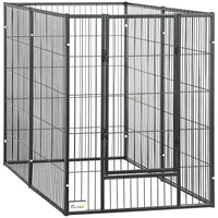PawHut 6-Panel Heavy Duty Dog Playpen for S/M/L Dogs - 59" x 40" -Adjustable length in 12 levels can be adjusted according to different stages and breeds of dogs