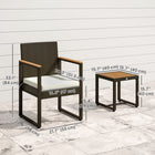 Outsunny 3-Pieces Wicker Patio Furniture Set - White-Adjustable foot pads on chairs enhance stability and safety 
