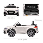 Aosom 6V Audi TT RS Kids Ride-On Car - White-Separate horn and music buttons on the steering wheel, clear and loud 