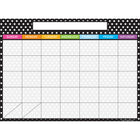 Ashley Productions Smart Poly PosterMat Pals Space Savers Calendar - 13" x 9-1/2" - Black & White Dots - 10 Pack-Use with dry erase or water based markers and washable crayons. Write-on/wipe-off surface.
