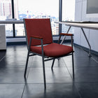 Flash Furniture HERCULES Series Heavy Duty Burgundy Patterned Fabric Stack Chair with Arms-CA117 Fire Retardant Foam