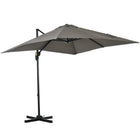 Outsunny 8' L x 8' W Square Patio Hanging Offset Umbrella with 360° Rotation - Light Grey-Attractive and stylish offset market patio umbrella provides extra protection from the weather elements with its superior tilt and crank design  