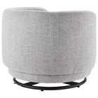 Modway Relish Upholstered Fabric Swivel Chair - Black Light Grey-Dense Foam Padding