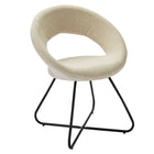 Modway Nouvelle Upholstered Fabric Dining Chair - Black/Beige - 2 Pack-Dense Foam Padding
