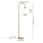 Hudson&Canal Veronica Arc Floor Lamp with Fabric Shade - Antique Brass/White-Clean with a soft, dry cloth and no harsh chemicals or abrasive cleaning materials