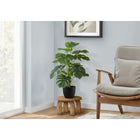 Monarch Specialties 24" Artificial Indoor Monstera - Table - Black Pot-This faux potted plant features real touch technology with 12 realistic, adjustable green leaves