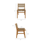 Modway Rowe Outdoor Teak Wood Dining Chair - Natural-Faux Rattan Seat And Back