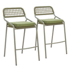 Zuo Rio Barstool - Green - Set of 2-Outdoor fabric (100% Olefin)