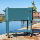 Permasteel 80 Quart Patio Cooler with Removeable Basin - Teal-Drain Plug Located on Back