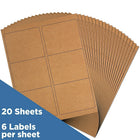 JAM Paper Mailing Address Labels, 3 1/3 x 4, Brown Kraft, 2 sets of 120 (4513702g)-Size: 4" x 3 1/3"