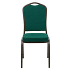 Flash Furniture HERCULES Series Crown Back Stacking Banquet Chair in Green Fabric - Gold Vein Frame-Multipurpose Banquet Chair