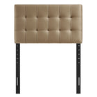 Modway Lily Stain-Resistant Performance Velvet Twin Size Headboard - Taupe-Five Mounting Positions