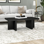 Hudson&Canal Dimitra 44"W Rectangular Coffee Table - Black Grain-Finished in wood-look black grain